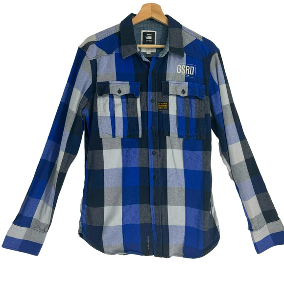 G-Star Other - G Star Raw plaid Flannel snap front mens collared Shirt Large outdoor GRSD